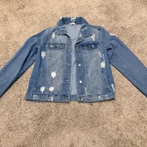 Ci Sono Light Blue Distressed Jean Jacket